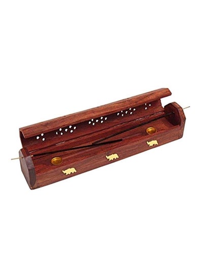 Buy Wooden Incense Burner Brown 12inch in UAE