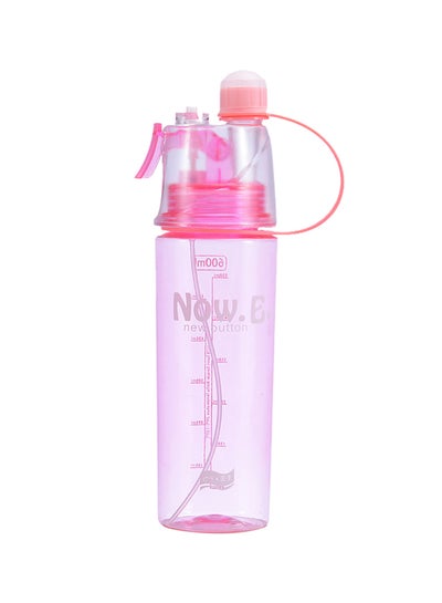 Buy Water Bottle And Spray With Brush Pink 600ml in Egypt