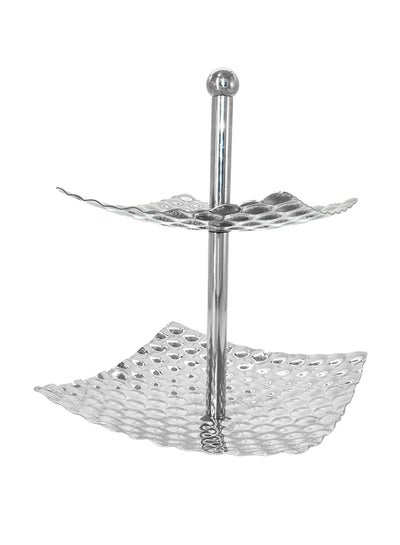 اشتري 2-Tier Simmer Serving Platter Silver 39X29X29centimeter في الامارات