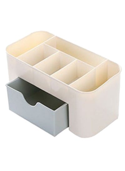Buy Drawer With Compartment Cosmetics Storage Box Blue/White in Egypt