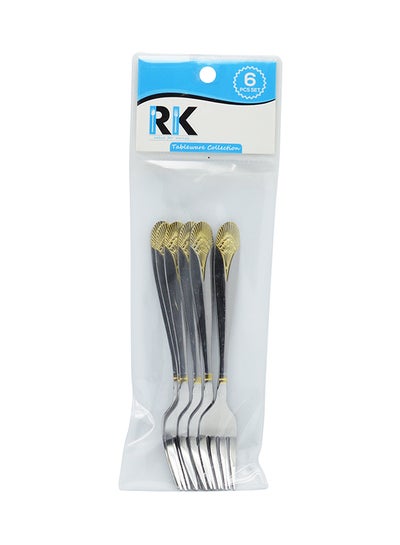 Buy 6-Piece Fork Set Silver 14.5cm in UAE