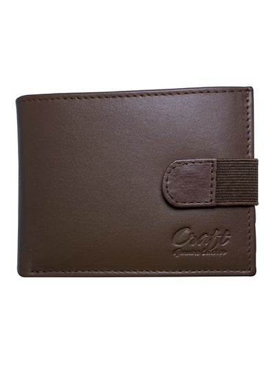 اشتري Bifold Wallet With Credit Card Slot And Currency Pocket بني في الامارات