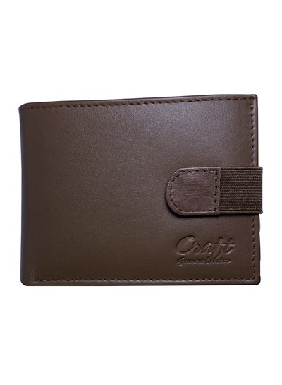 اشتري Bifold Wallet With Credit Card Slot And Currency Pocket بني في الامارات