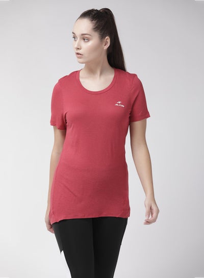 Buy Solid Pattern T-Shirt Iron Red in UAE