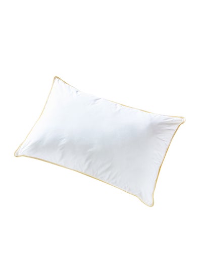 Buy Prime Hotel Pillow with Golden Line Microfiber White / Gold 75x50cm in Saudi Arabia