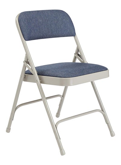 اشتري 4-Piece 2200 Series Upholstered Double Hinge Folding Chair Set Imperial Blue/Grey في السعودية