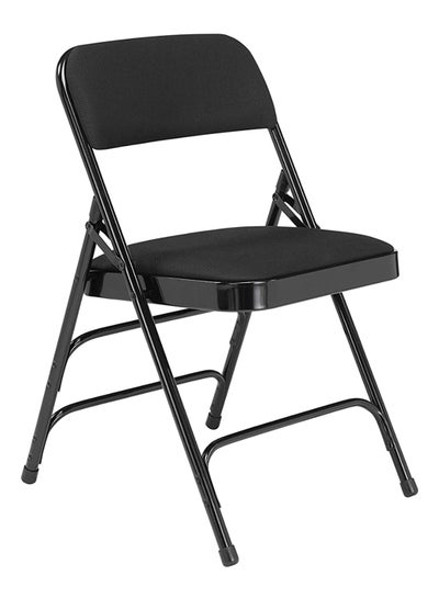 Buy 4-Piece 2300 Series Upholstered Double Hinge Folding Chair Set Midnight Black in Saudi Arabia