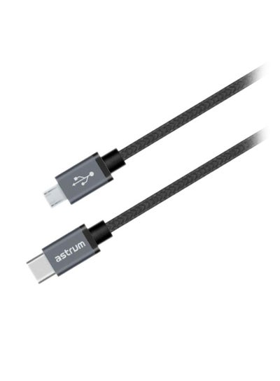 Buy USB Micro To USB-C Data Sync And Charging Cable Grey in UAE