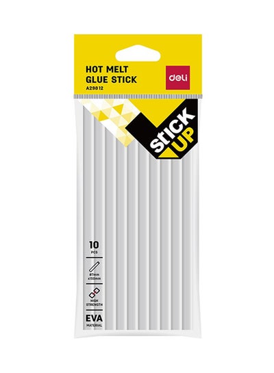 Buy 10-Piece Hot Melt Thin Glue Stick, 7mm Clear in UAE