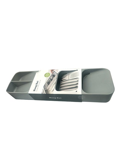 Buy Cutlery Organizer Grey 5.5x39.6x11centimeter in UAE