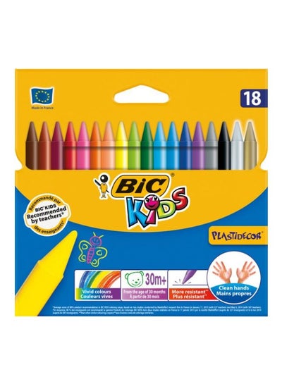 اشتري مجموعة من 18 قلم تلوين شمعي بلاستيديكور متعدد الألوان في مصر