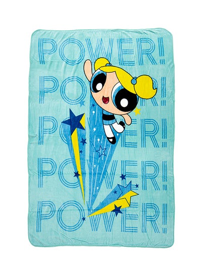 Buy Powerpuff Girls Design  Flannel Blanket Polyester Multicolour 160x220centimeter in UAE