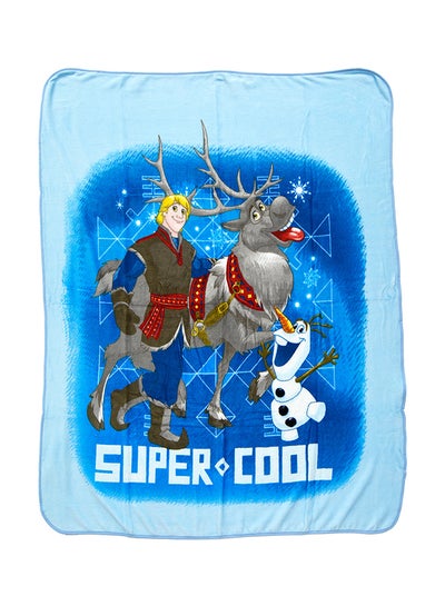 Buy Frozen  Design Coral Fleece Blanket Polyester Blue 120x140centimeter in UAE