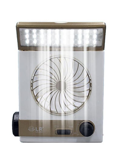 Buy Portable Led Solar Energy Fan YPZ737 White/Brown in UAE