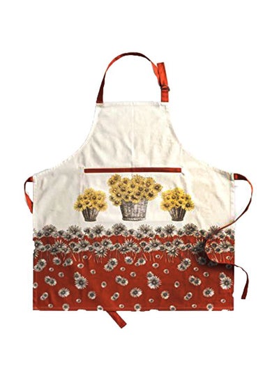 Buy Cotton Apron White/Red/Yellow 27.5x31.5inch in Egypt