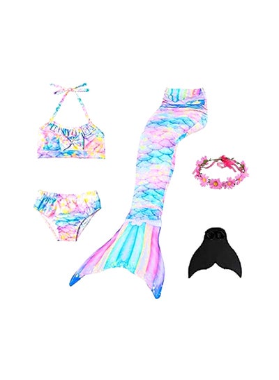 Buy 5-Piece Mermaid Swimming Suit Set in UAE