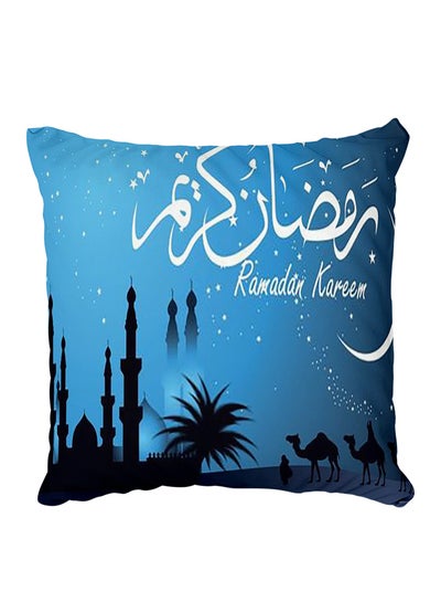 Buy Decorative Printed Pillow Cover Blue in Egypt