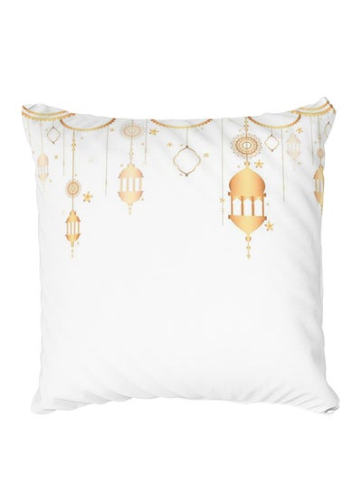 Buy Decorative Printed Pillow Cover White in Egypt