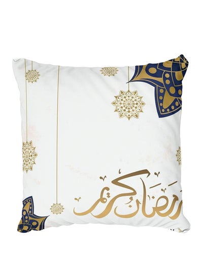 Buy Decorative Printed Pillow Cover White in Egypt