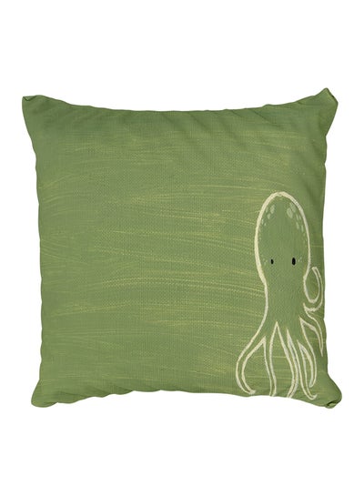 Buy Decorative Printed Pillow Cover Green in Egypt