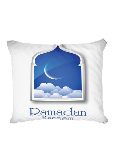 Buy Decorative Printed Pillow Cover White/Blue in Egypt