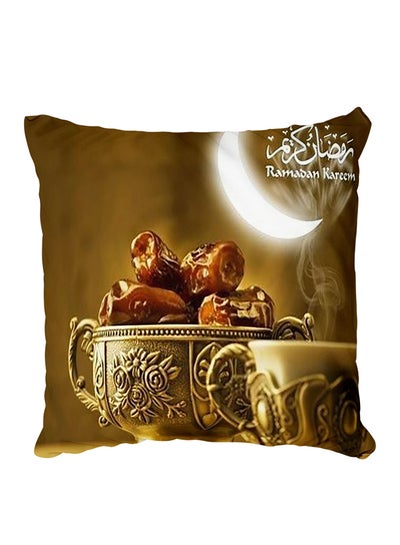 Buy Decorative Printed Pillow Cover polyester Gold in Egypt