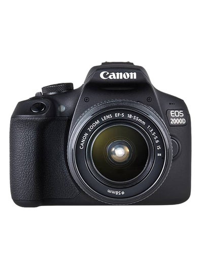Buy EOS 2000D DSLR Camera With Lens Zoom EF-S 18-55mm 1:3.5-5.6 IS II 24.2MP, FULL HD LCD, Built-In Wi-Fi and NFC Black in UAE