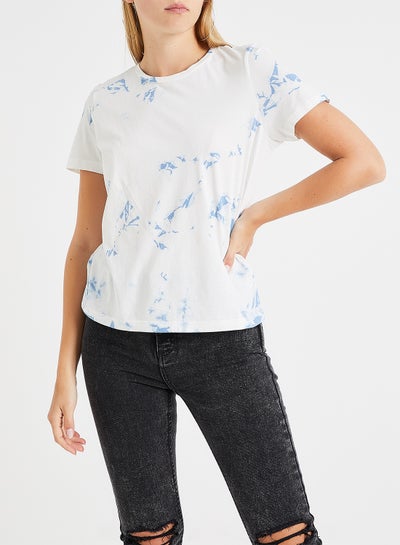 Buy Printed Boxy T-Shirt White in UAE