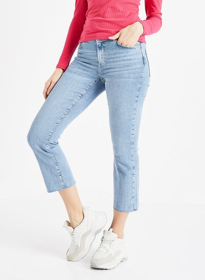 Buy Sheila MR Kick Flare Jeans Blue in UAE