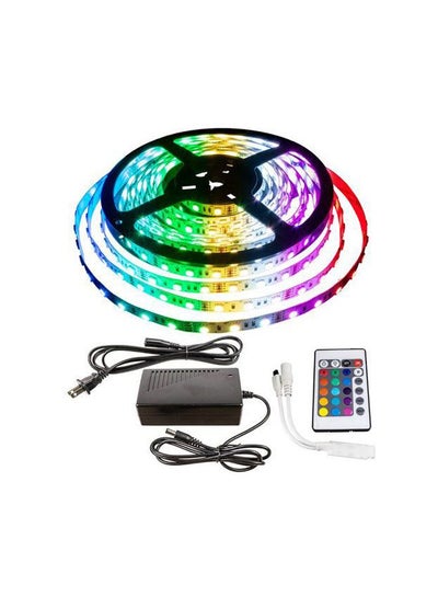 Buy Colour Changing LED Strip Light With Remote Control Red/Green/Blue 5meter in Egypt