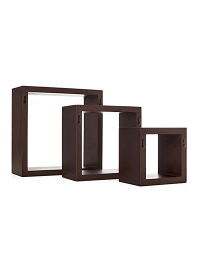 Buy 3-Piece Floating Wall Shelves Brown in Saudi Arabia