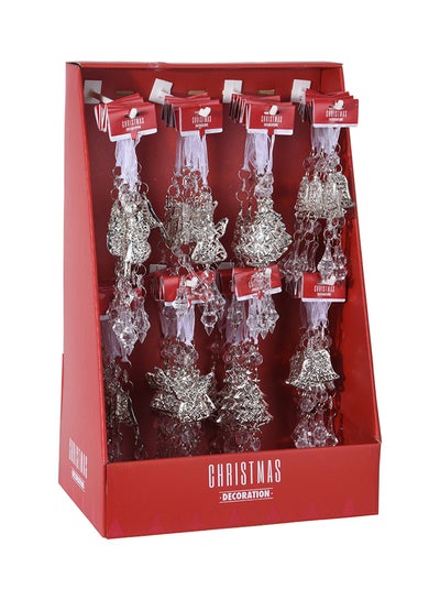 Buy Christmas Wall Hanging Ornament for Decoration. Assorted, Pack of 1 Silver 5.5x1.5x 22cm in UAE