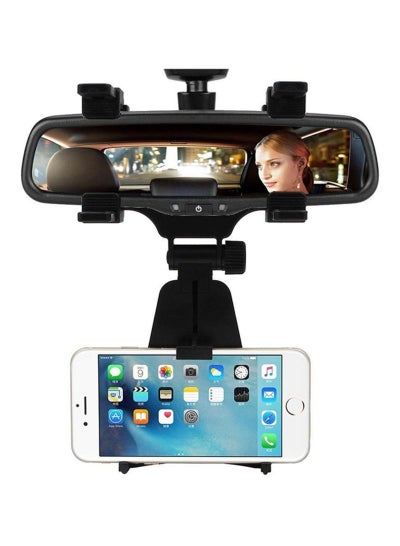 Buy Universal Rearview Mirror Car Mount For Most Mobile Phones Black in UAE