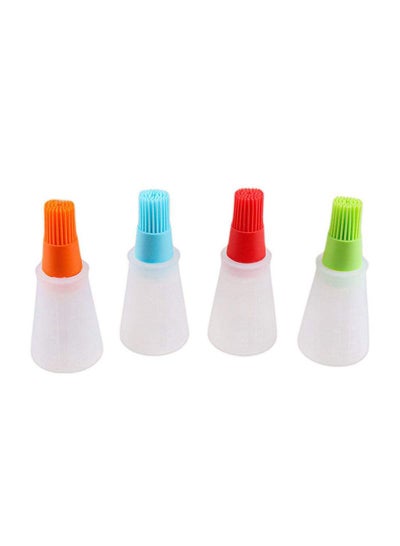 Buy 4-Piece Oil Bottle With Brush Multicolour in Saudi Arabia