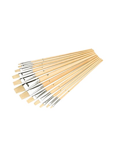 Buy 12-Piece Artists Paint Brush Set Beige in UAE