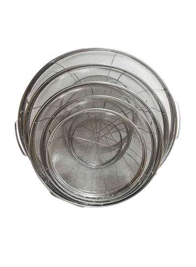 Buy 5-Piece Fruit Basket Strainer Silver in Saudi Arabia