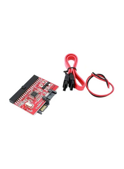 اشتري IDE HDD to SATA Serial ATA Converter Adapter With Cable Black/Red في الامارات