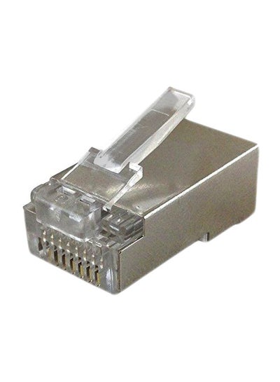 Buy 100-piece Rj45 Shielded Cat6 Male Connector White in Saudi Arabia