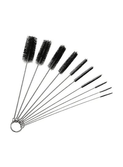 Buy 10-Piece Nylon Tube Brush Pipe Black 8.3x2x2inch in Saudi Arabia