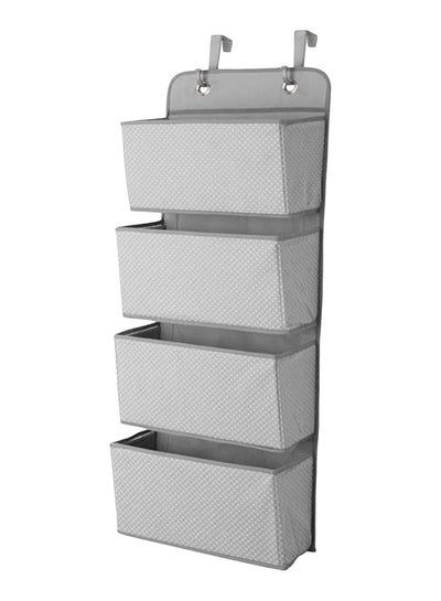 Buy Houseware Hanging Wall Closet Storage Organizer Bag Grey 33 x 9 x 91cm in Saudi Arabia