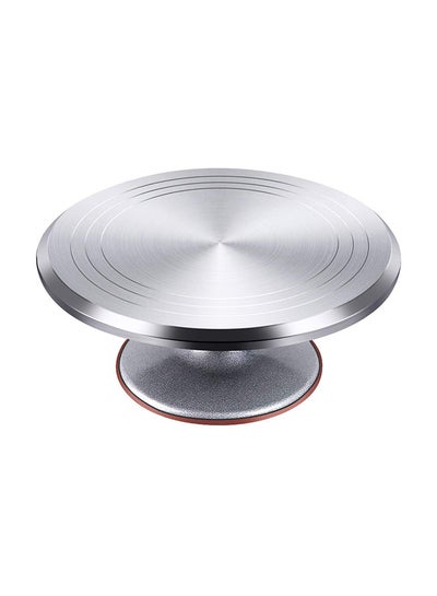 Buy Rotating Cake Stand Silver 12inch in UAE