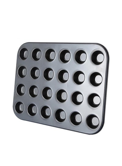 Buy 24 Grid Mini Cup Cake Mould Black 36X24centimeter in UAE