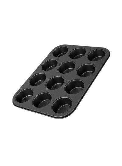 اشتري 12 Grid Cup Cake Mould أسود 35X26سنتيمتر في مصر