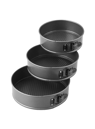 Buy 3-Piece Cake Mould Pan Set Black in Egypt