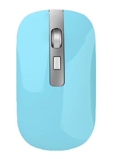 Buy Rechargeable Wireless Mouse Grey/Blue in Saudi Arabia