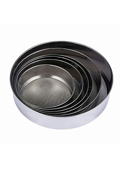Buy 6-Piece Round Shaped Flour Strainer Silver in Egypt