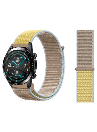 اشتري Nylon Loop Replacement Band 22mm For Huawei Watch GT 2 46mm Camel في السعودية