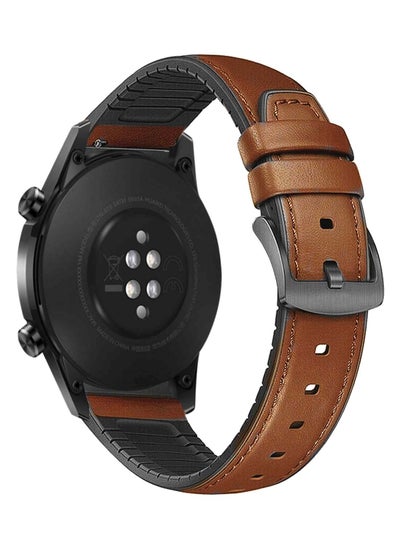 اشتري Genuine Leather Replacement Band 20mm For Huawei Watch GT 2 42mm Official Brown في السعودية