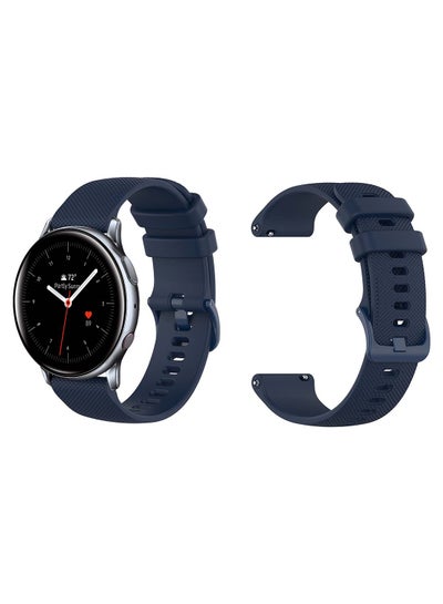 Buy Official Solid Silicon Replacement Band 20mm For Samsung Active 2 40/44mm Matrix Dark Blue in UAE