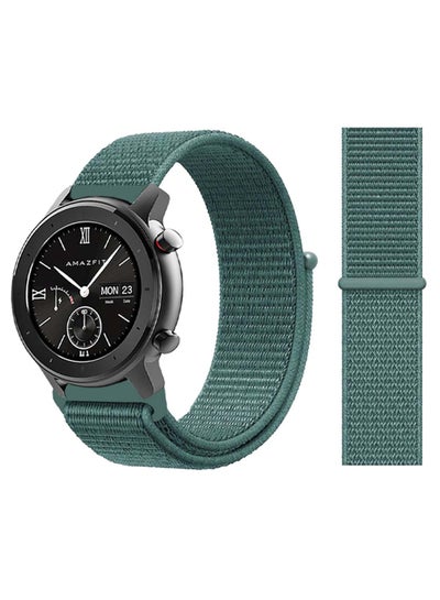 Buy Nylon Loop Replacement Band 20mm For Amazfit GTR 42mm Pine Green in UAE